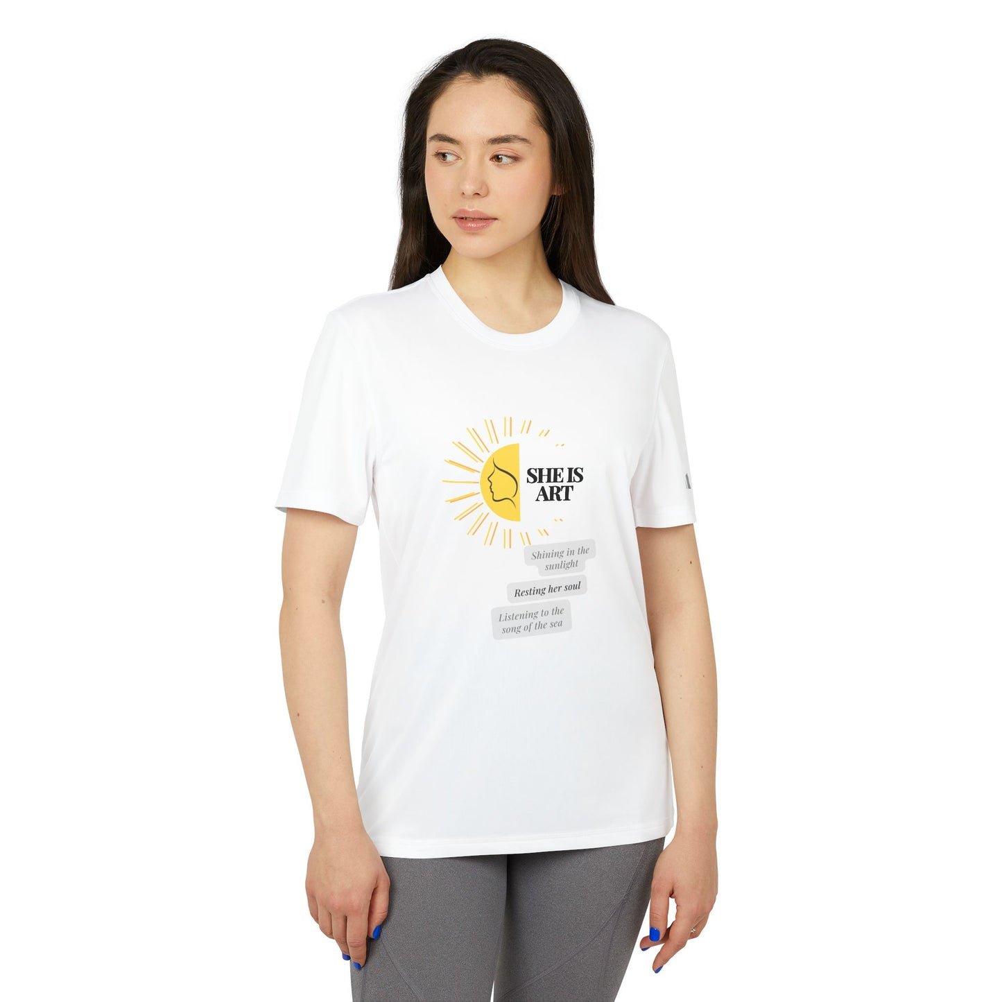 Adidas Womens Sport T-shirt with Personalized Artwork Women's Poem Mod 02