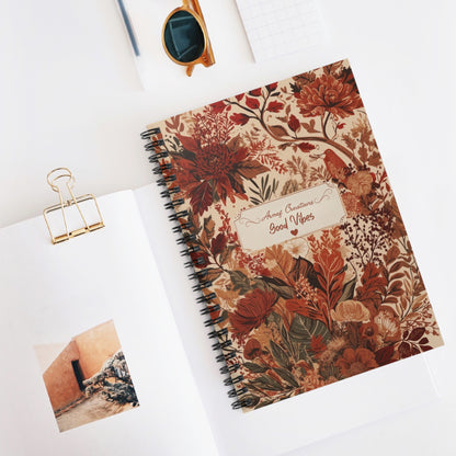 Spiral Notebook - Ruled Line Flowered Cove, Good Vibes Mod 033