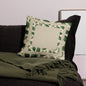 Premium Decorative Pillow Green Olive & Beige, Imprint Sleaves Mod 003