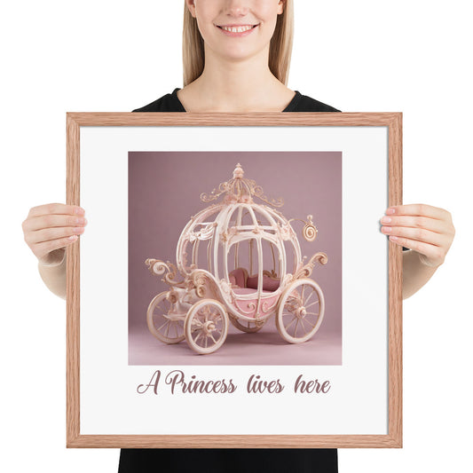 Framed poster Princess' carriage quote " A princess lives here"