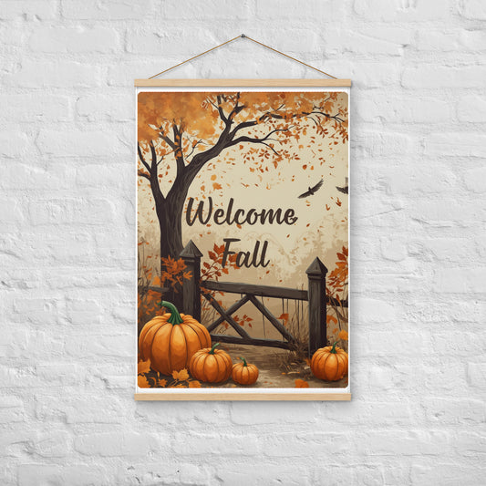 Poster with hangers Welcome Fall Pumpkins Mod 05