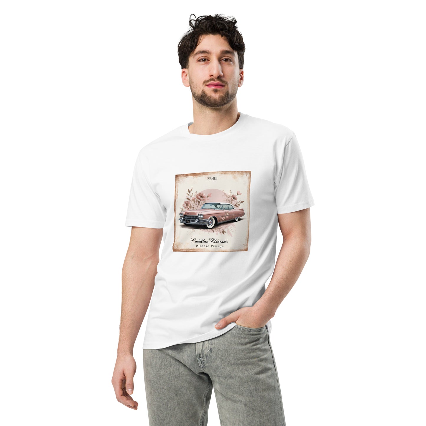 Unisex T-Shirt Illustration Vintage Car Mod 093