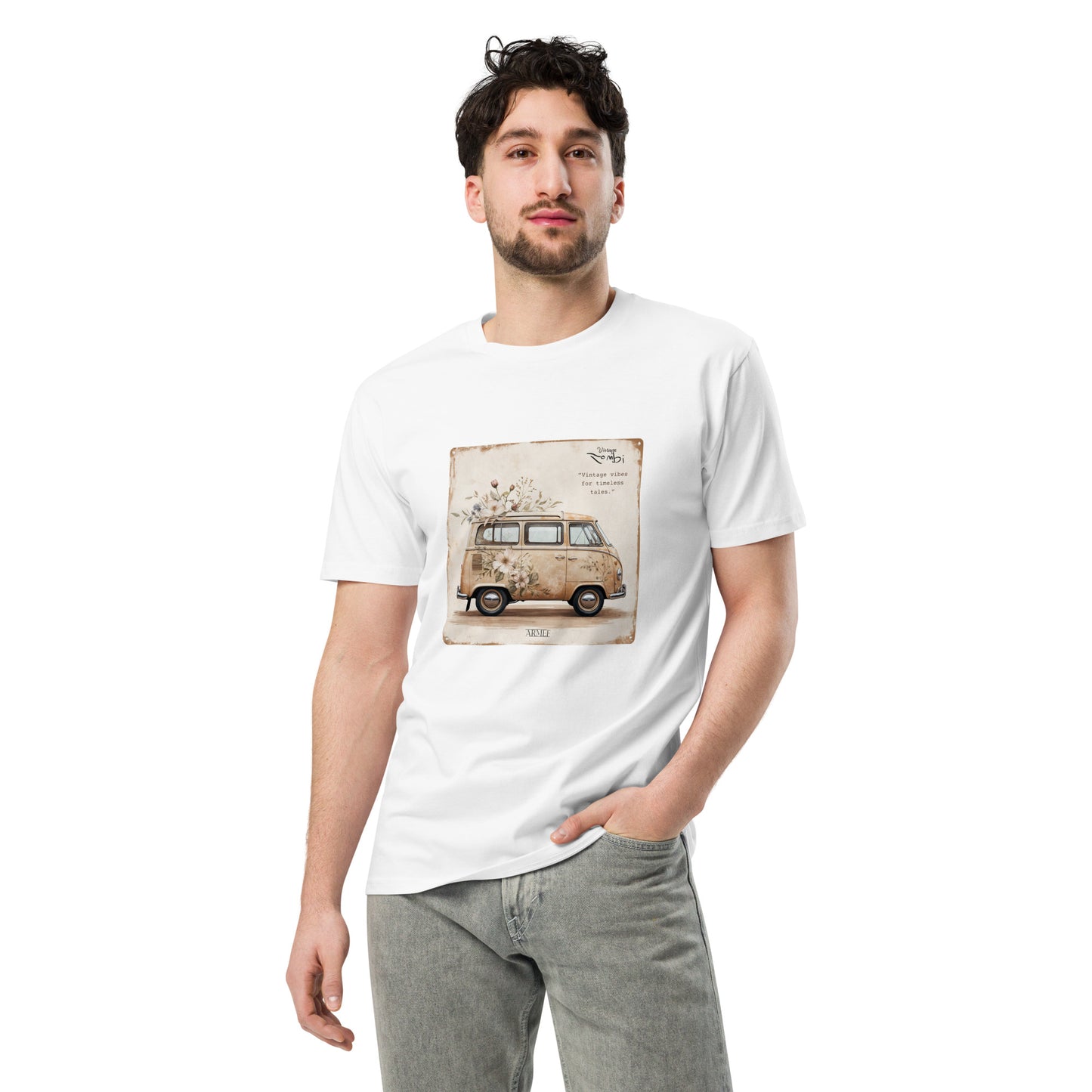 Unisex T-Shirt Illustration Vintage Car Mod 098