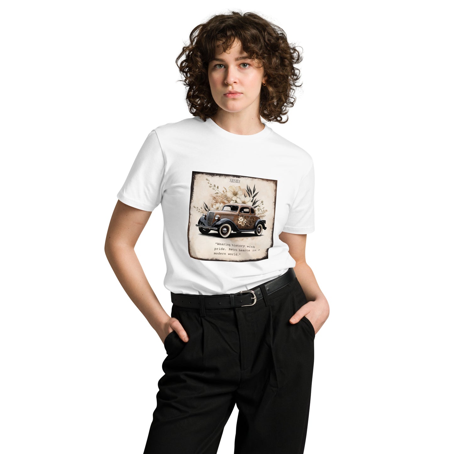 Unisex T-Shirt Illustration Vintage Car Mod 095