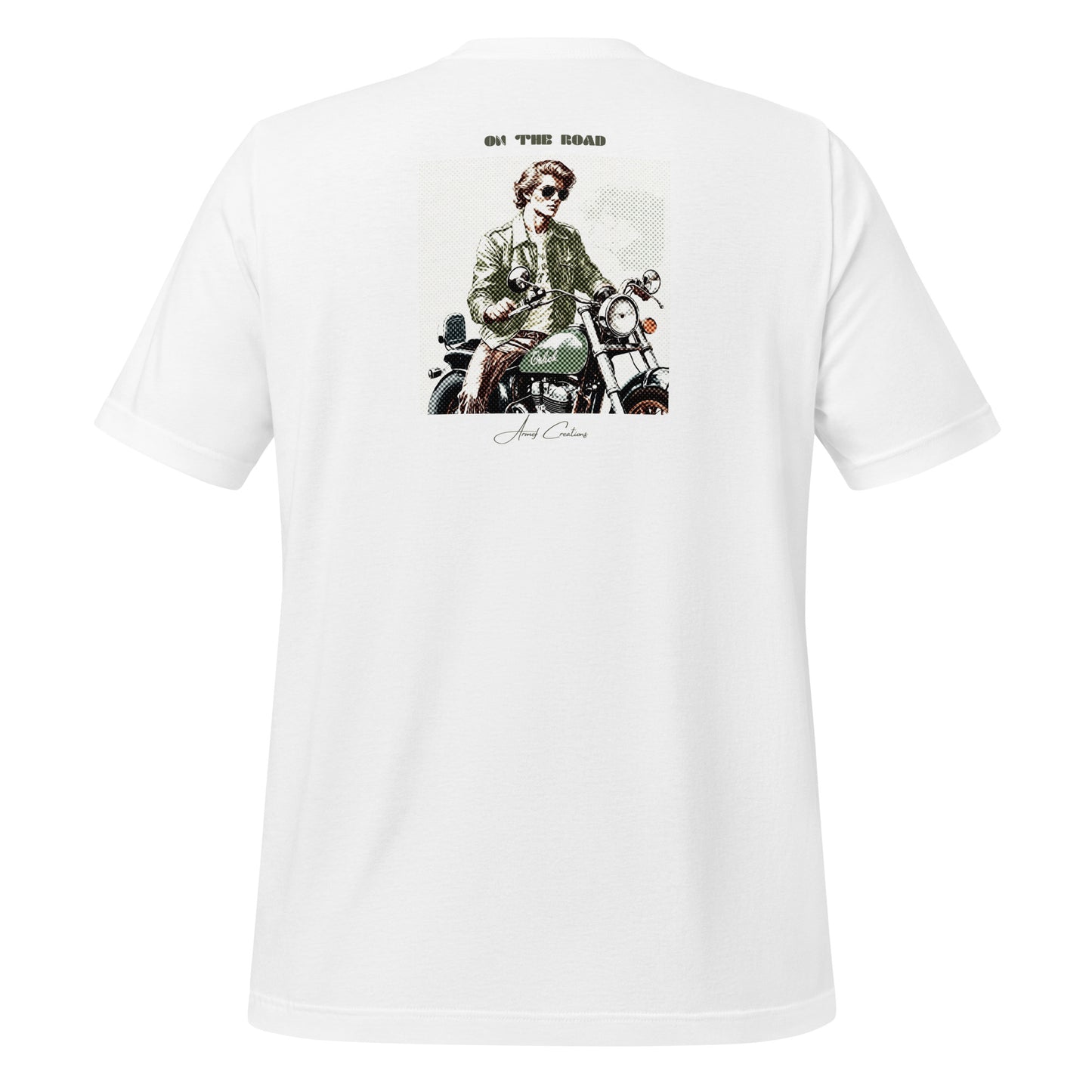 Men's t-shirt on the road vintage motorcycle illustration Mod 001