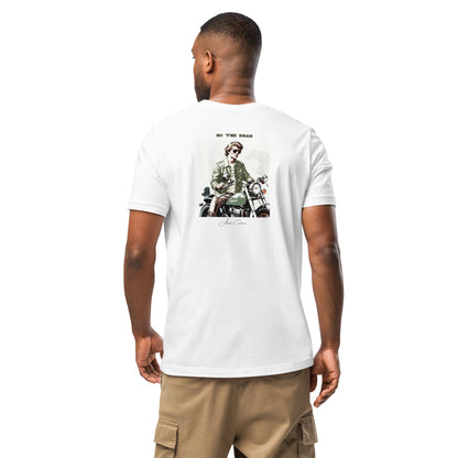 Men's t-shirt on the road vintage motorcycle illustration Mod 001