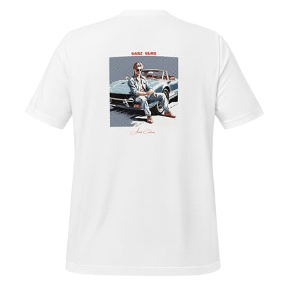 Men's t-shirt on the road, vintage car illustration Mod 002