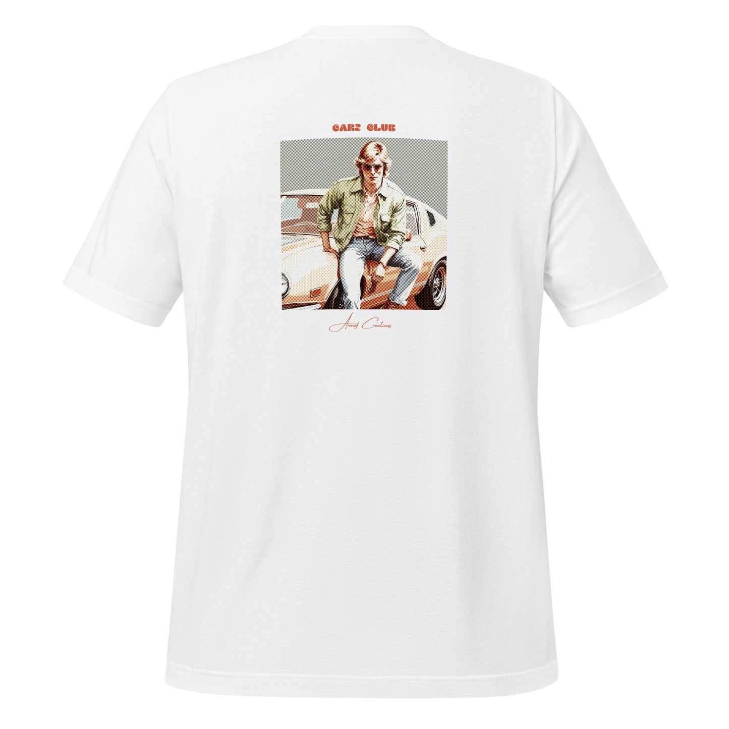 Men's t-shirt on the road vintage car illustration Mod 003