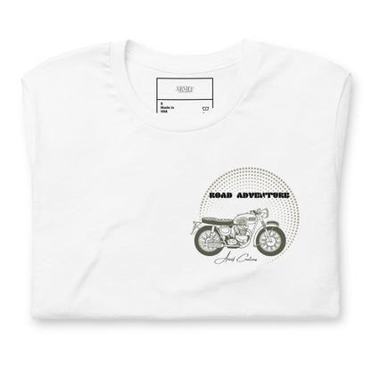 Men's t-shirt on the road vintage motorcycle illustration Mod 001