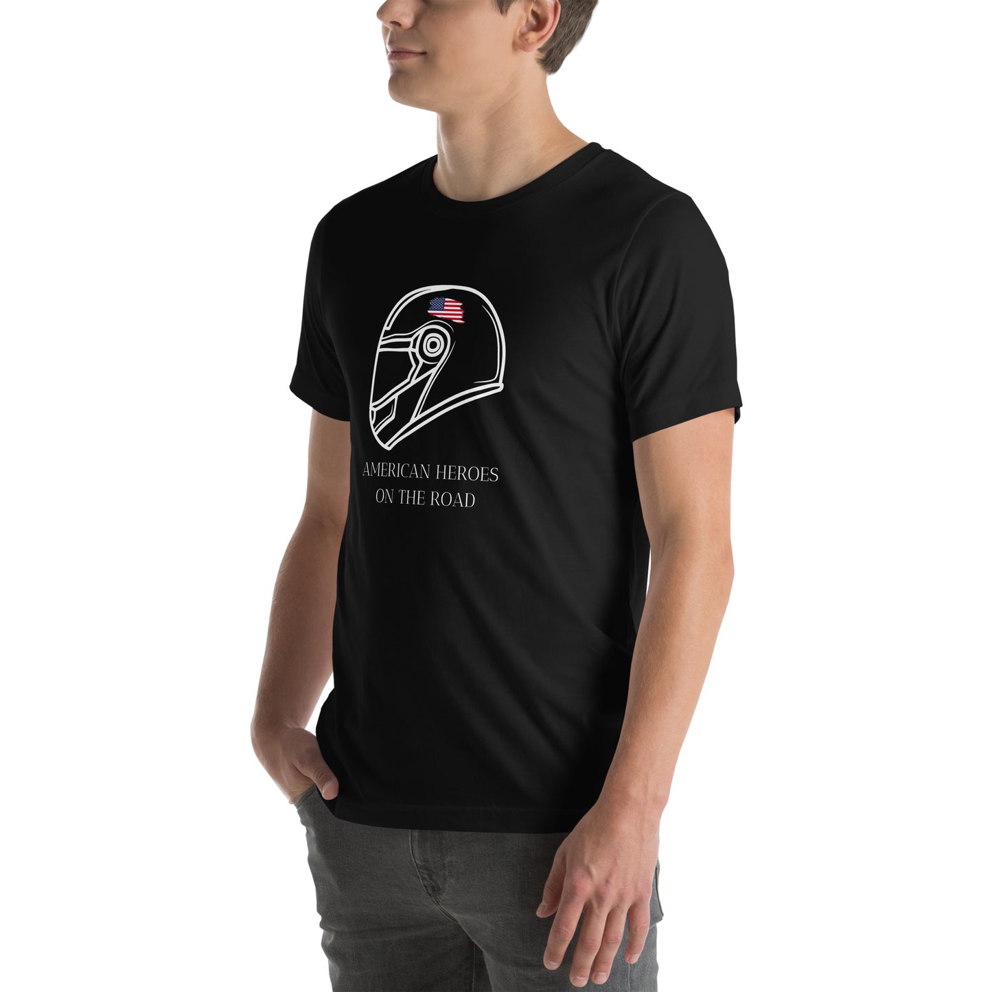 Men's t-shirt Sport theme: Motorcycle American Heroes on the Road